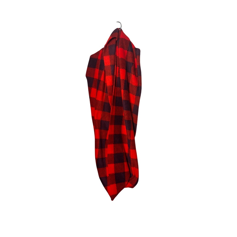 Old Navy Womens Infinity Scarf OS Red Buffalo Plaid Fleece Cozy Cabin Core